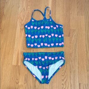 Hanna Andersson Blue and Pink Cactus Swimsuit